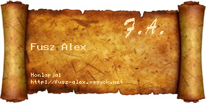 Fusz Alex névjegykártya
