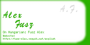 alex fusz business card